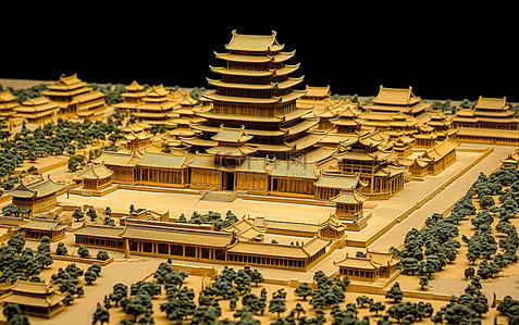 其他模型背景图片_中国宝塔镇和其他建筑的模型
