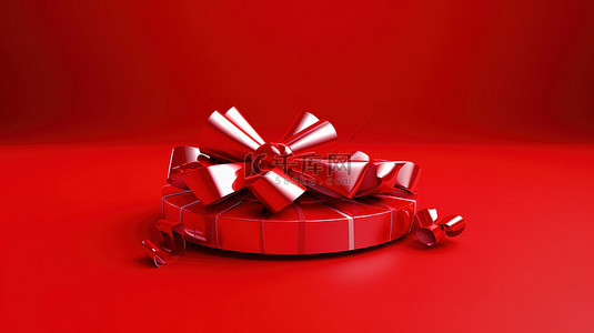 节日特价背景图片_3d 圣诞问候节日弓和丝带红色背景