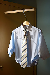 白衬衫连衣裙衬衫和领带