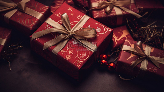 装饰花纹花纹背景图片_圣诞节礼物盒子