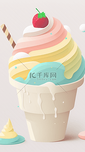 夏天冰淇淋奶油旋螺上升背景