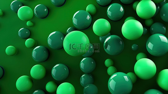 创意海报绿背景图片_简约的几何绿点时尚现代的 3D 插画风格，适合商业和企业使用