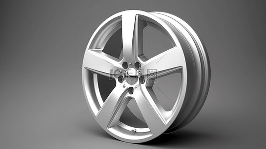 完美的 3D 渲染高品质铝轮，采用时尚的白色色调
