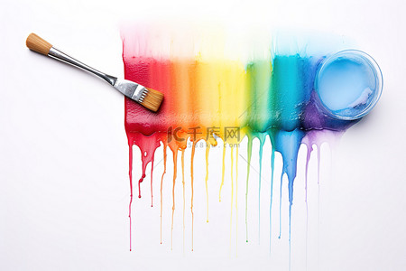 用杂志上的画笔混合彩虹