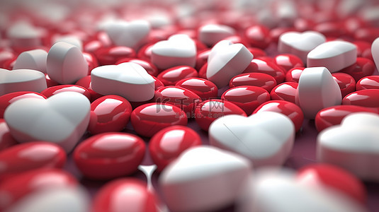 欣赏背景图片_3d 渲染的心脏药物概念