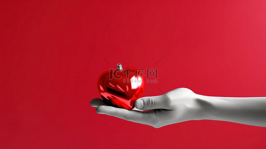 保险插画背景图片_衷心的情人节是与健康保险及其他 3D 渲染相关的爱和慷慨的象征