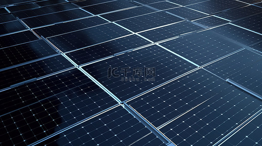 电节能背景图片_3d 渲染中的太阳能电池板背景