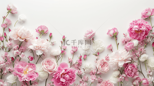 白色场景铺着简约花朵的背景图3