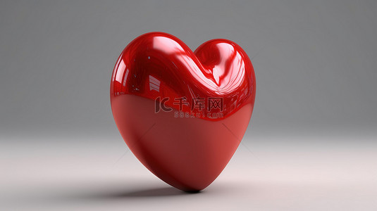 情人节白色爱心背景图片_白色背景 3d 渲染中的红色心形
