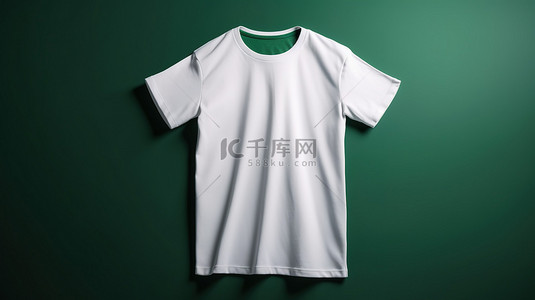 服装白色背景图片_以 3D 插图呈现的白色和绿色 T 恤
