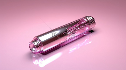抽象瓶子背景图片_玻璃管从瓶子中滴下金属粉红色液体的 3D 渲染