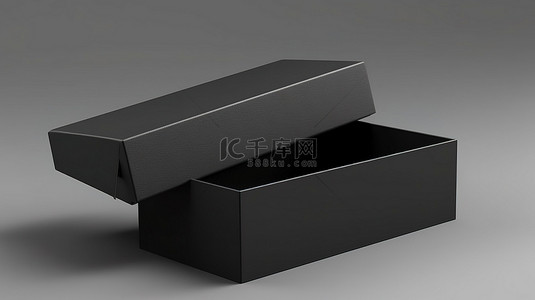 用于包装的滑动抽屉黑色纸板箱的企业品牌模型 3D 渲染