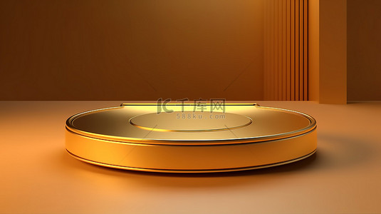 科技方案背景图片_带有金色配色方案的演示模板的插图 3D 渲染