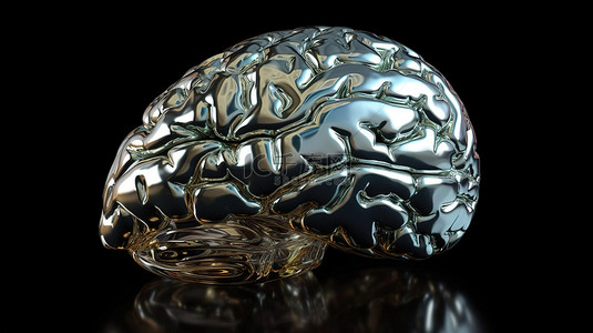 闪闪发光的大脑背景，医学中神经活动和思维过程的 3d 渲染