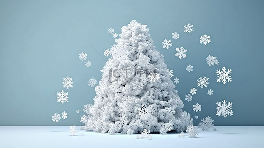 壁纸雪花背景图片_3d 纸雪花圣诞树插图