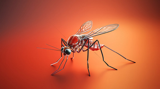 疟疾防治背景图片_3d 蚊子艺术品