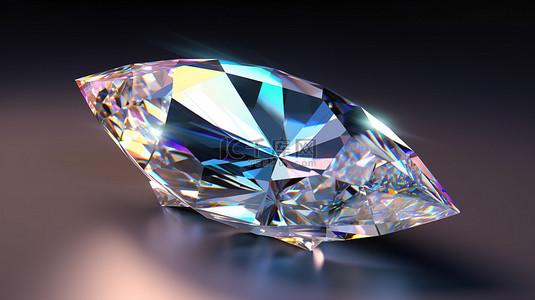 榄尖形钻石宝​​石的 3d 渲染
