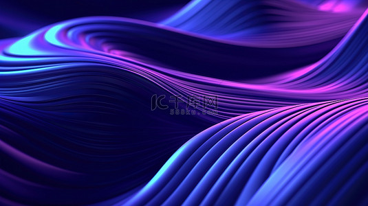3d 呈现深蓝色和紫色色调的抽象背景