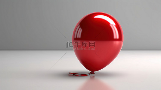 深红色气球的 3d 渲染