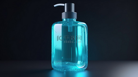 消毒水背景图片_3d 洗手液瓶图标说明性数字渲染