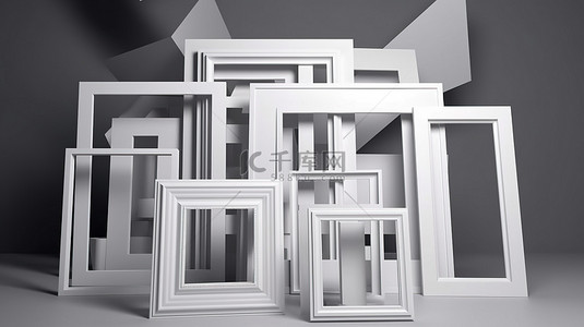 在 3d 渲染中模拟演示框架白皮书矩形，用于产品设计或文本显示