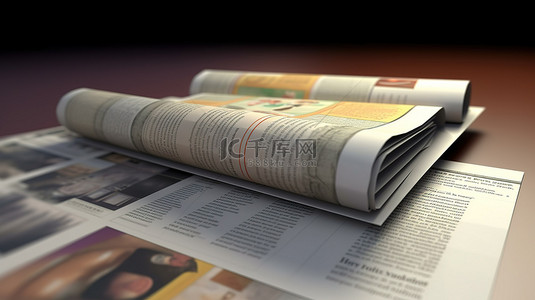 报纸文章背景图片_3d 渲染的新闻形式或文章