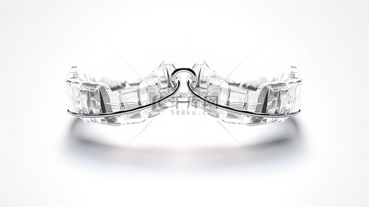 隐形冠军背景图片_invisalign 隐形矫正器在白色背景上的 3d 渲染顶视图