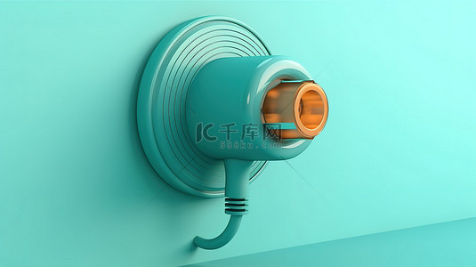 插座背景图片_蓝色3D背景上带有太阳能供电太阳的绿色能源连接插座和插头