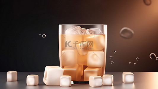 透明奶茶背景图片_奶茶茶品饮料方块