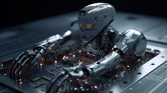 嵌入 3D 渲染人工智能机器人或机器人中的半导体技术芯片组