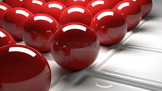 红球领先群体 3D 渲染的领导概念