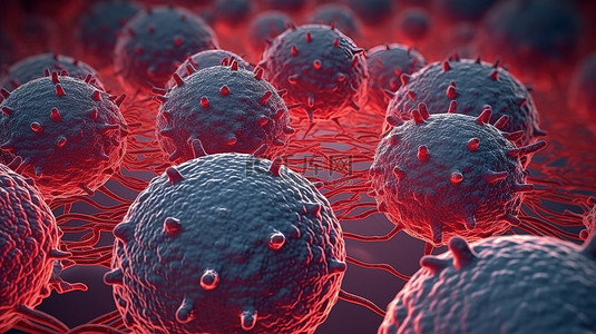 病毒细胞背景图片_3d 模拟中的病毒细胞