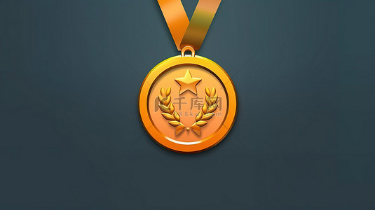 五四奖章背景图片_以 3D 插图和渲染呈现的概述奖章和奖项图标