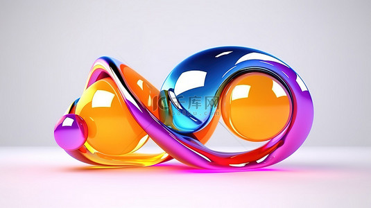 抽象气泡形状的充满活力的 3D 渲染