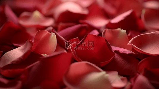 花瓣红色玫瑰花图案