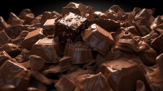 在 3d 渲染中关闭巧克力块的视图