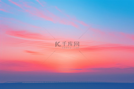 红色日落背景图片_桥上紫色和红色的日落