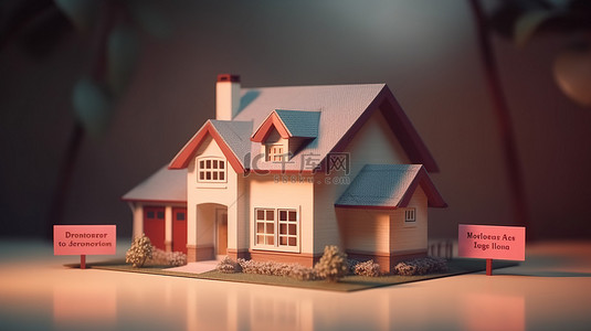 3D 渲染已批准住房贷款的合同表格