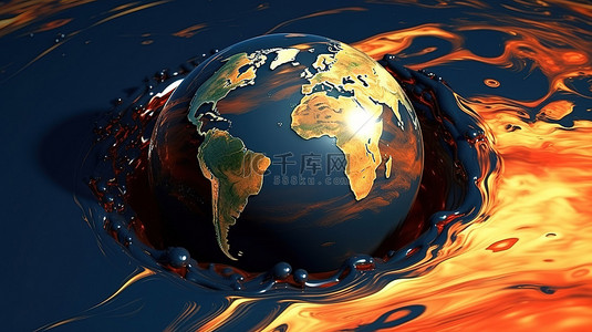 乌龟破壳而出背景图片_石油工业的崛起 NASA 对从地球喷涌而出的原油进行 3D 渲染