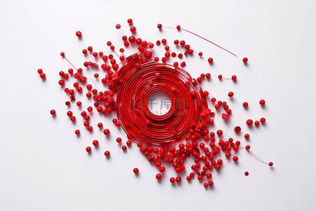 一圈粒子背景图片_红色的珠子排成一圈