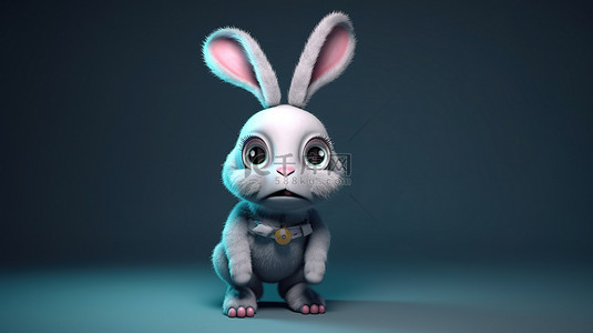 渲染的滑稽兔子的 3d 图像
