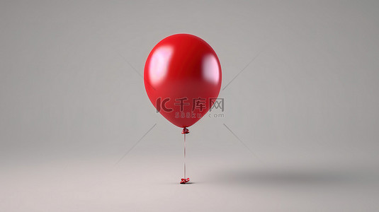 单个红气球的 3d 渲染隔离