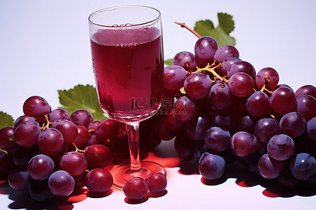 果汁紫色背景图片_葡萄汁和水