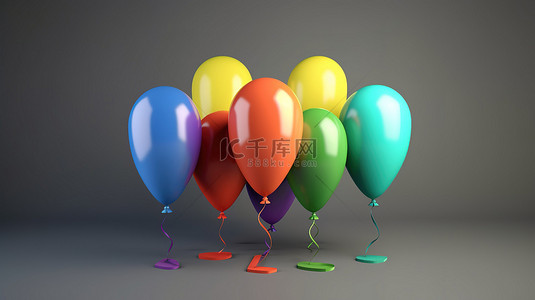 充满活力的3D气球插画15