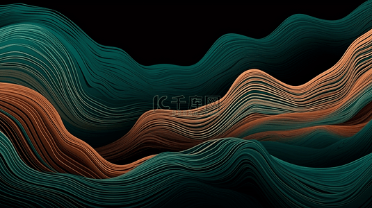 抽象流线波浪线装饰