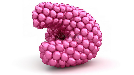 艺术字气球背景图片_白色背景上的 3d 类型 3 粉色气球艺术字
