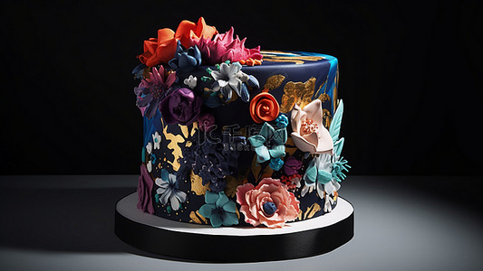 美味蛋糕零食背景图片_甜品彩色花朵