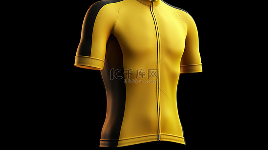 骑行服背景图片_3d 渲染中的黄色自行车运动衫