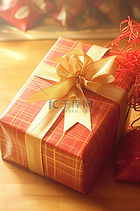 礼品包装丝带背景图片_圣诞礼物的礼品包装
