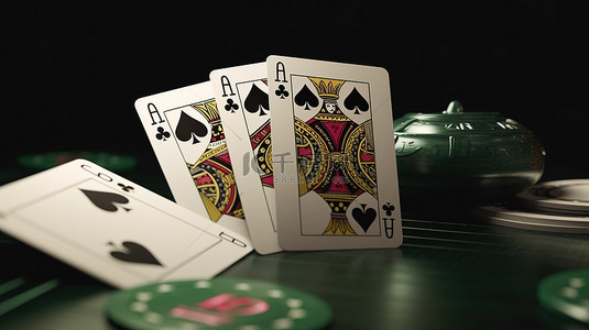以 3D 形式可视化的扑克皇冠和赌场卡